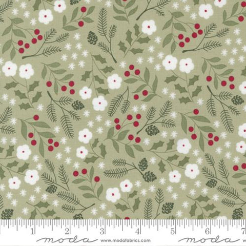 "Christmas Eve"-Winter Botanical Small Floral Sage by Lella Boutique for Moda
