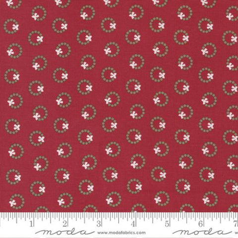 "Christmas Eve"-Wreath Dot Blenders Cranberry by Lella Boutique for Moda