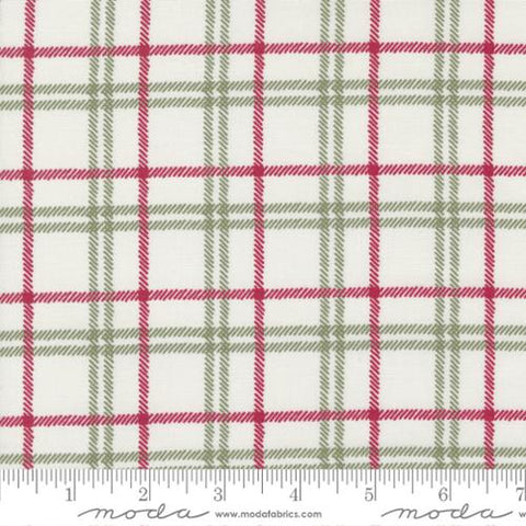"Christmas Eve"-Yuletide Plaid Checks and Plaids Snow by Lella Boutique for Moda