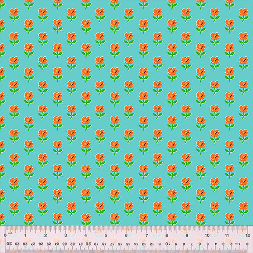 "COUNTRY MOUSE"- Provence Teal by Heather Ross for Windham