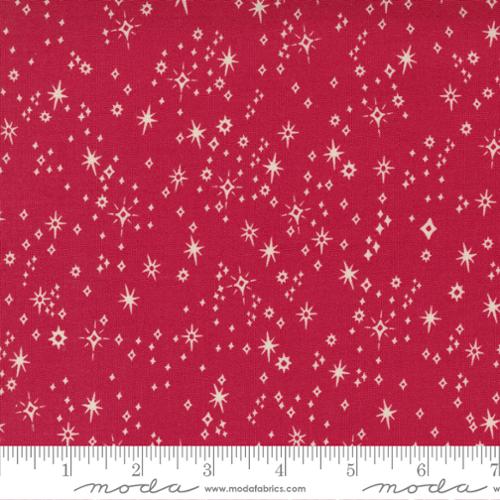 "Good News Great Joy"-Starry Snowfall Holly Red by Fancy That Design House for Moda