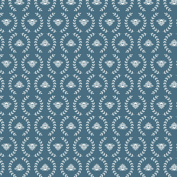 "Clover & Dot"-Denim Bee by Allison Harris for Windham Fabrics
