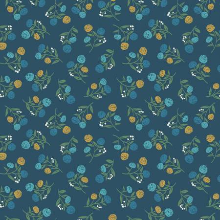"Clover & Dot"-Dark Blue Clover by Allison Harris for Windham Fabrics