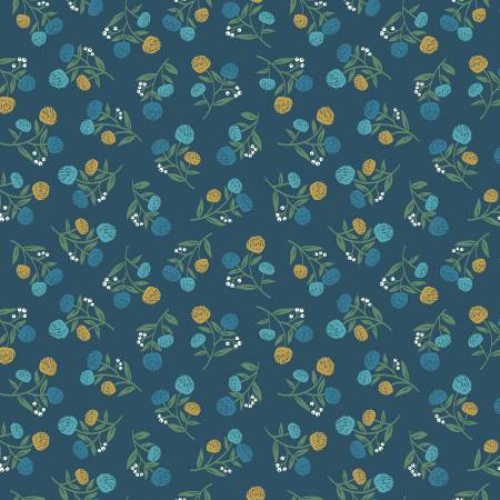 "Clover & Dot"-Dark Blue Clover by Allison Harris for Windham Fabrics