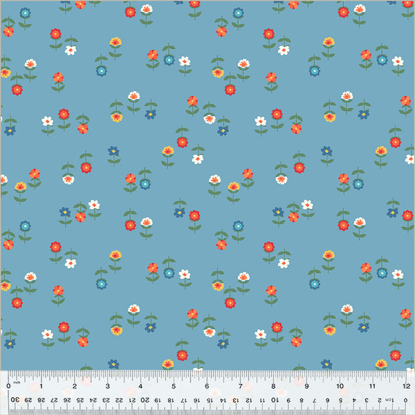 "Clover & Dot"-Cerulean Posies by Allison Harris for Windham Fabrics