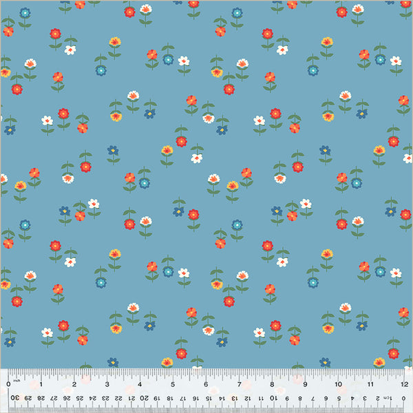 "Clover & Dot"-Cerulean Posies by Allison Harris for Windham Fabrics