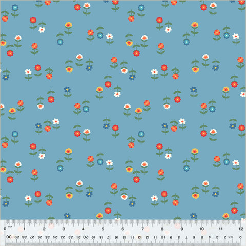 "Clover & Dot"-Cerulean Posies by Allison Harris for Windham Fabrics