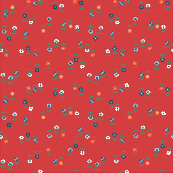 "Clover & Dot"-Red Posies by Allison Harris for Windham Fabrics