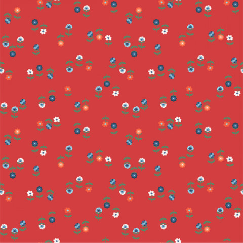 "Clover & Dot"-Red Posies by Allison Harris for Windham Fabrics