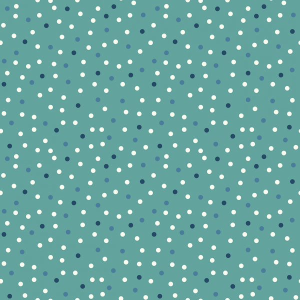 "Clover & Dot"-Soft Teal Polka Dot by Allison Harris for Windham Fabrics