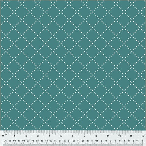 "Clover & Dot"-Teal Bias Grid by Allison Harris for Windham Fabrics
