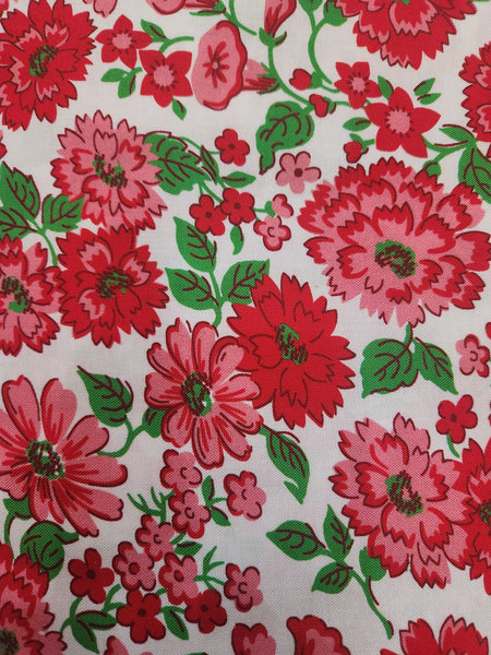 "Merry Go Round"-Blooming Meadow Red Cheater by Windham Fabrics