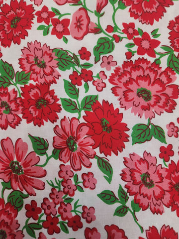 "Merry Go Round"-Blooming Meadow Red Cheater by Windham Fabrics