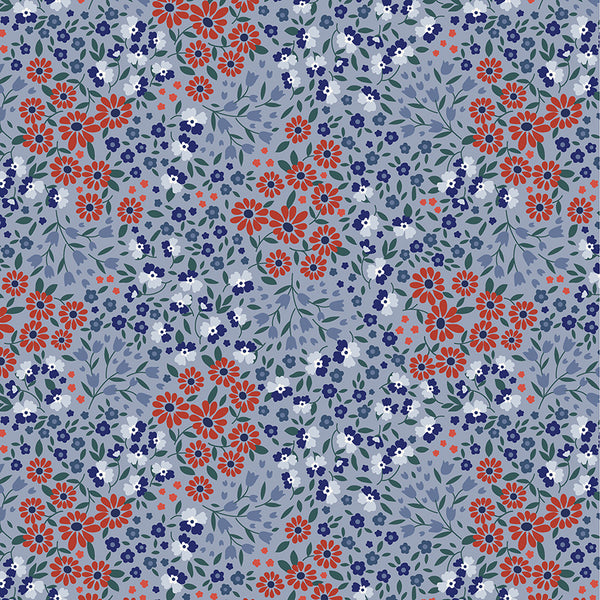 " Front Porch" Powder Blue Ditsy Garden by Allison Harris for Windham Fabrics