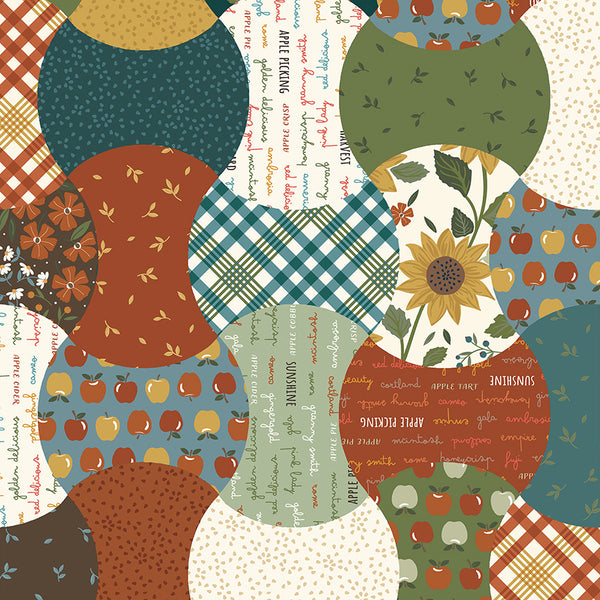 " Honeycrisp" Apple Core Wholecloth by Allison Harris for Windham Fabrics