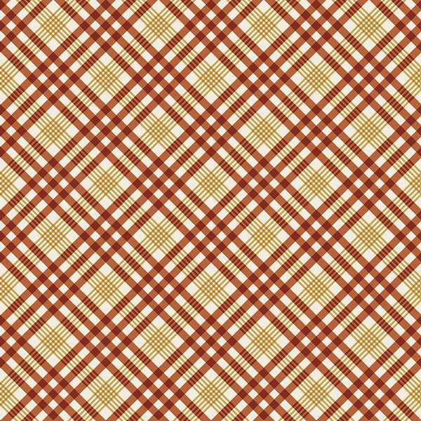 " Honeycrisp" Cozy Plaid Ivory/Ruby by Allison Harris for Windham Fabrics