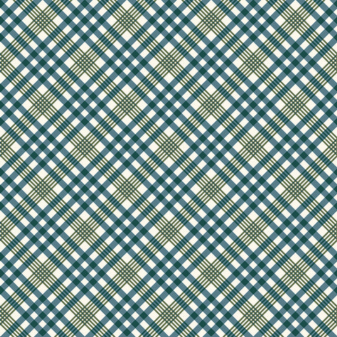 " Honeycrisp" Cozy Plaid Ivory/Spruce by Allison Harris for Windham Fabrics