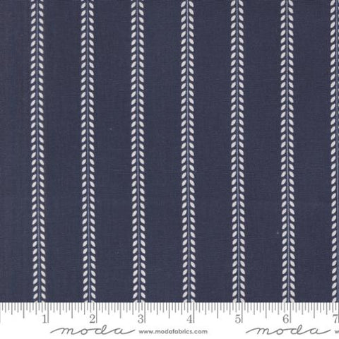 "Summertime"-Beach Towel Stripes Navy by Camille Roskelley for Moda