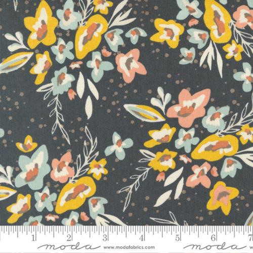 "Dawn On The Prairie"-Spray and Sprig Florals Charcoal by Fancy That Design House for Moda