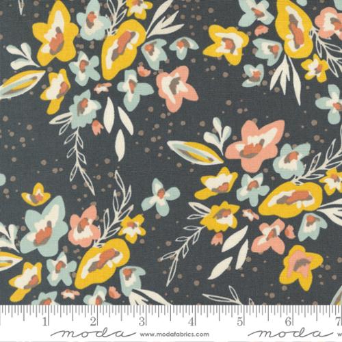 "Dawn On The Prairie"-Spray and Sprig Florals Charcoal by Fancy That Design House for Moda