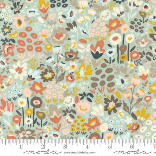 "Dawn On The Prairie"-Meadow Walk Florals Rainy Mist by Fancy That Design House for Moda