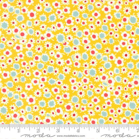 "Sweet Melodies"-Daisy Dots Blenders Feedsack Yellow by American Jane for Moda