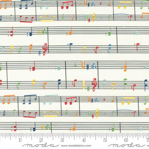 "Sweet Melodies"-Music Notes Novelty Ivory by American Jane for Moda