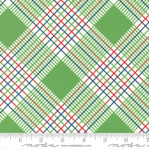 "Sweet Melodies"-Plaid Checks and Plaids Light Green by American Jane for Moda