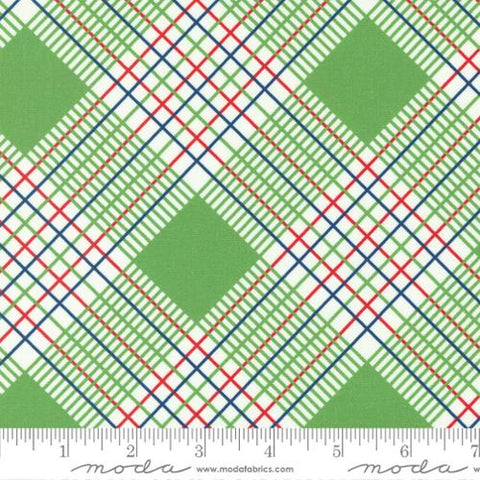 "Sweet Melodies"-Plaid Checks and Plaids Light Green by American Jane for Moda