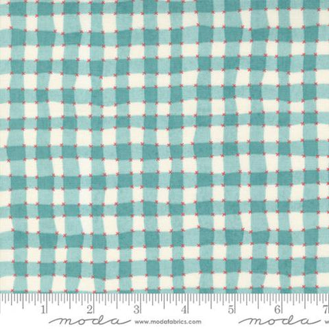 "Fruit Loop"-Bushel Checks and Plaids Gingham Aqua by Basic Grey for Moda