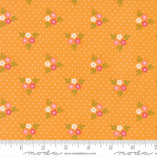 "Strawberry Lemonade"-Apricot Bouquets Florals Dots by Sherri & Chelsi for Moda