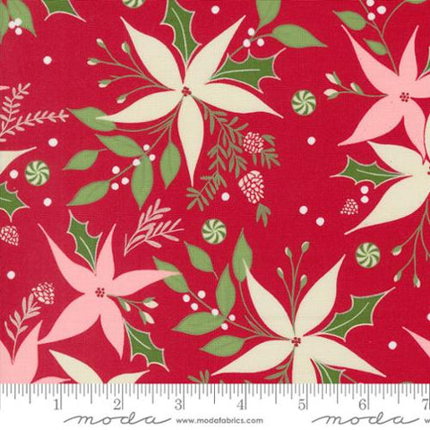 "Once Upon A Christmas"-Poinsettia Dance Red by Sweetfire Road for Moda