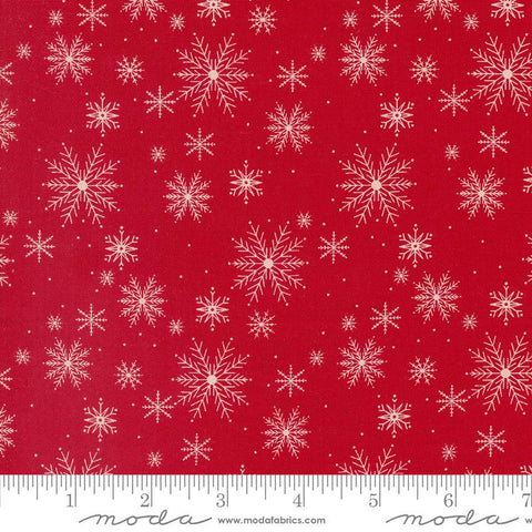 "Once Upon A Christmas"-Snowflake Red by Sweetfire Road for Moda