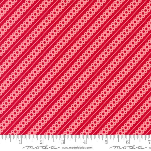 "Kitty Christmas"-Berry Stripes by Urban Chiks for Moda
