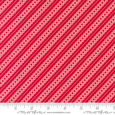 "Kitty Christmas"-Berry Stripes by Urban Chiks for Moda