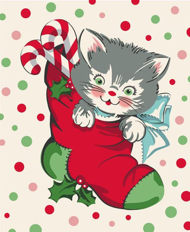 "Kitty Christmas"-36" x 44" Panel Multi by Urban Chiks for Moda