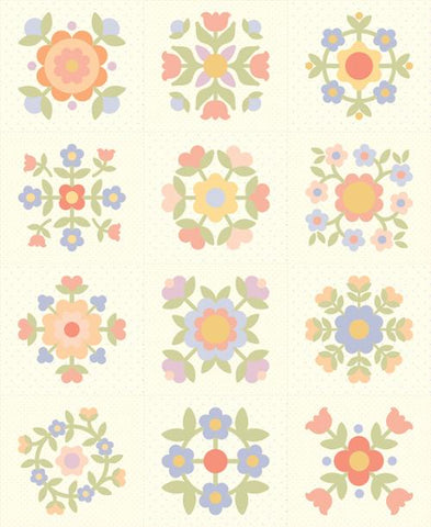 "Pastel Prairie" Panel Porcelain By My Sew Quilty Life For Moda