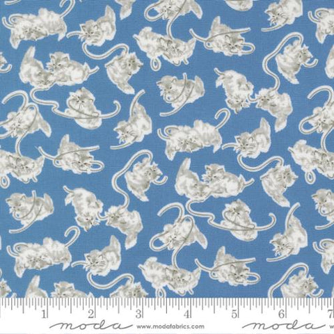 "Cat Named Stitch" Blue by Camille Roskelley for Moda