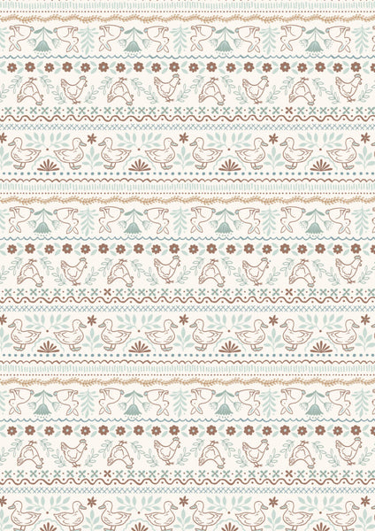 "Country Croft"-  Farm Stripe Duckegg and Brown by Lewis & Irene