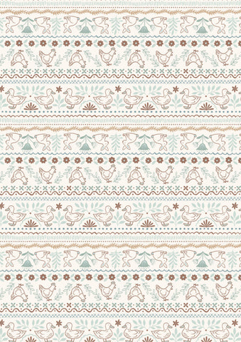 "Country Croft"-  Farm Stripe Duckegg and Brown by Lewis & Irene