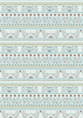 "Country Croft"-  Farm Stripe Duckegg Bg by Lewis & Irene