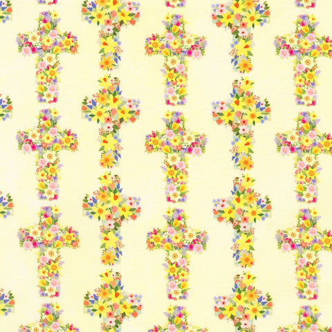 "Happy Easter" Cream By Dotty and Lottie for Robert Kaufman