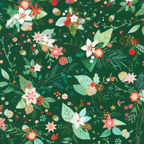 "Festive Fauna"- AHPD-23045-240 Holly by Robert Kaufman