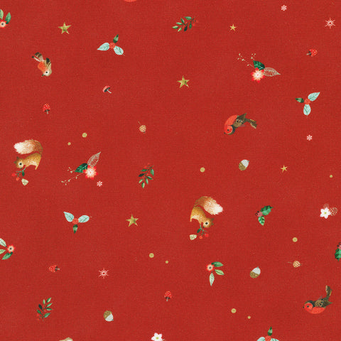 "Festive Fauna"- AHPD-23047-91 CRIMSON by Robert Kaufman