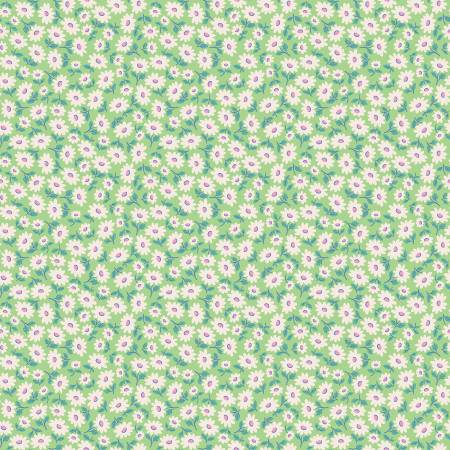 " Bluebells & Buttercups" Mint By Elea Lutz for Poppie Cotton