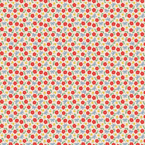 " Bluebells & Buttercups" Hey Darlin Red By Elea Lutz for Poppie Cotton