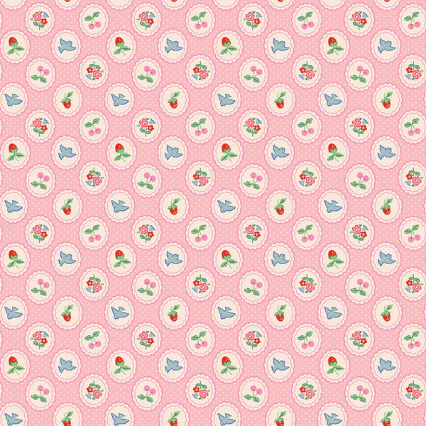 " Bluebells & Buttercups" Charm Pink By Elea Lutz for Poppie Cotton
