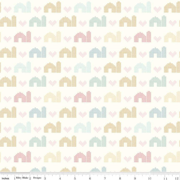 "Sweet Acres"-Barn Stitch Cloud by Beverly McCullough for Riley Blake
