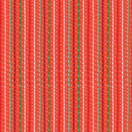 "Twas" Sugarplum Stripe Red by Jill Howarth for Riley Blake