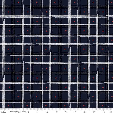 "American Honor" Plaid Blue By Vicki Gifford For Riley Blake Designs